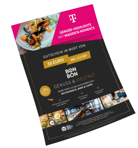 Restaurant-Gutschein für BON BON Magenta Moments Gutschein geschenkt