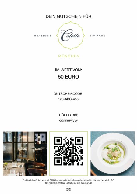 Restaurant-Gutschein für Brasserie Colette Tim Raue München