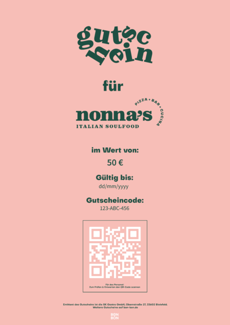 Restaurant-Gutschein für nonna’s Italian Soulfood