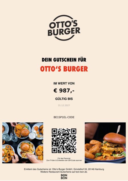 Restaurant-Gutschein für Otto’s Burger