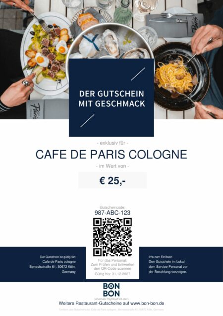 Restaurant-Gutschein für Cafe de Paris cologne