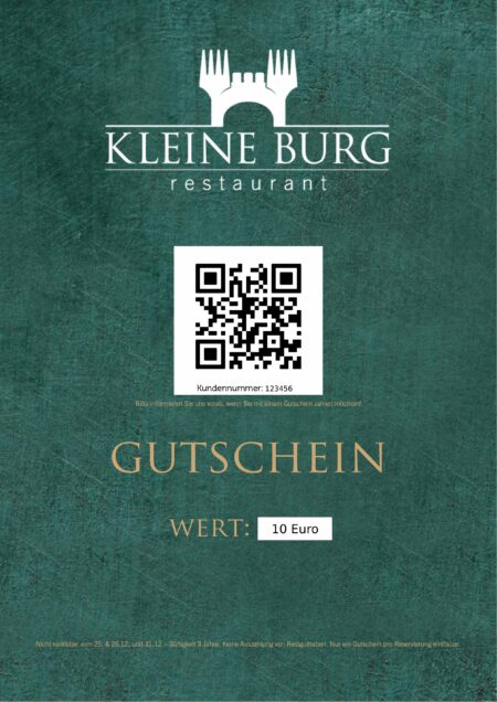 Restaurant-Gutschein für Kleine Burg