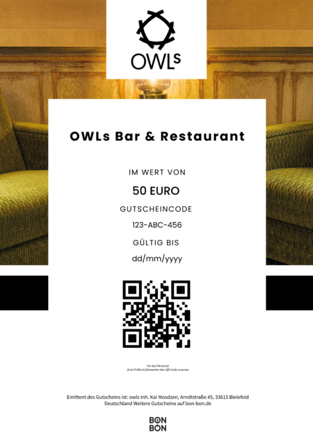 Restaurant-Gutschein für OWLs Listeningbar & Restaurant