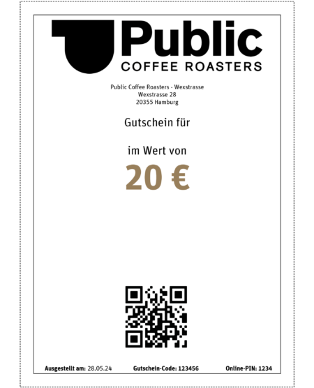 Restaurant-Gutschein für Public Coffee Roasters