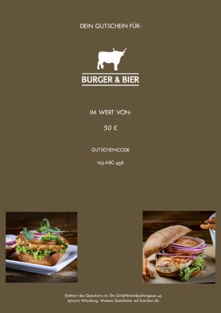 Restaurant-Gutschein für Burger & Bier