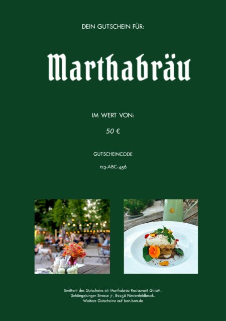 Restaurant-Gutschein für Marthabräu