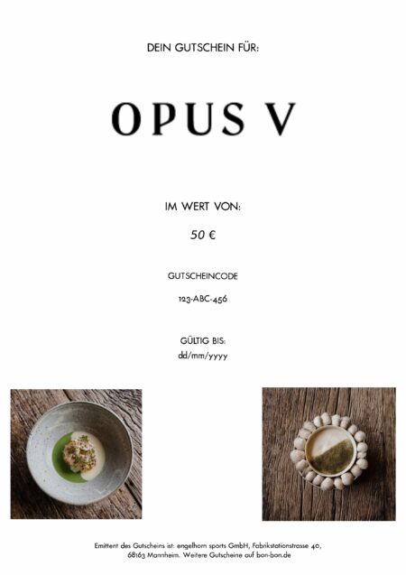 Restaurant-Gutschein für OPUS V