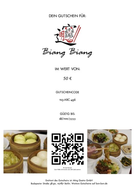 Restaurant-Gutschein für BiangBiang Ming Bikini